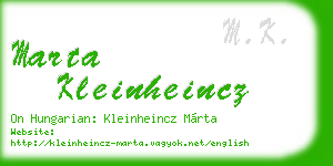 marta kleinheincz business card