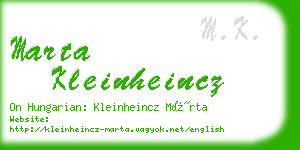 marta kleinheincz business card